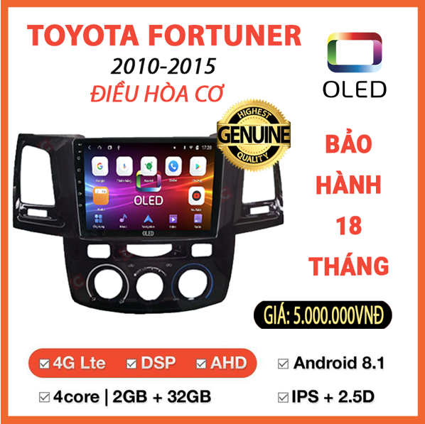MÀN HÌNH OLED TOYOTA FORTUNER 2010-2015 ĐIỀU CƠ HOÀ